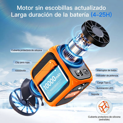 Ventilador de cintura portátil de 10000 mAh recargable