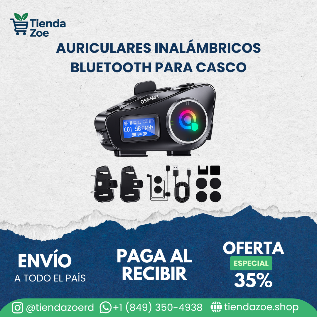 Auriculares Inalámbricos Bluetooth para Casco Q58-MAX
