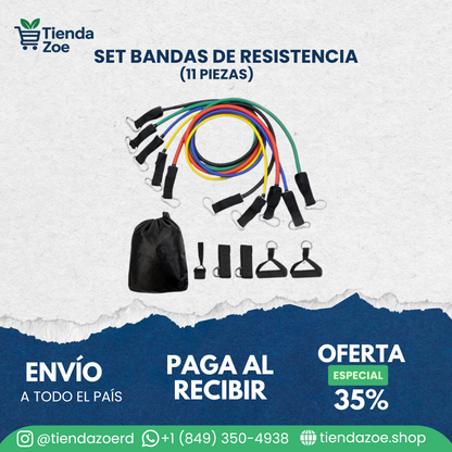 Set bandas de resistencia (11 Piezas)