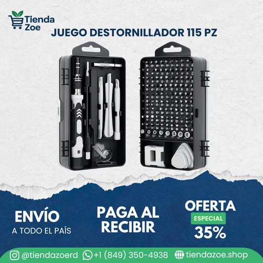 Juego Destornillador 115 Piezas