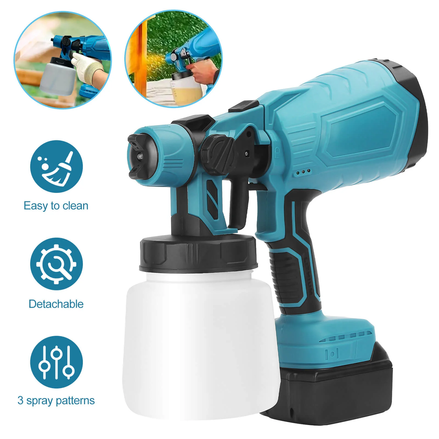 Pistola de Pintura Inalámbrica + 2 baterías 48V