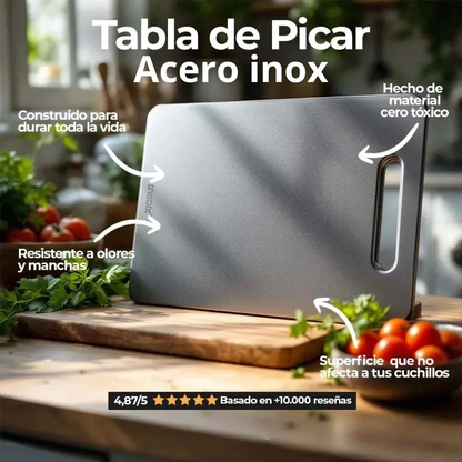 Tabla de Acero Inoxidable Para Cortar 30x20 Cm