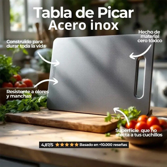 Tabla de Acero Inoxidable Para Cortar 30x20 Cm