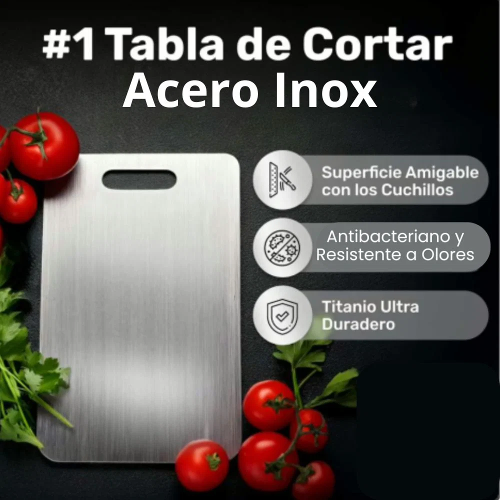 Tabla de Acero Inoxidable Para Cortar 30x20 Cm