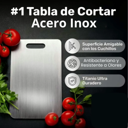 Tabla de Acero Inoxidable Para Cortar 30x20 Cm