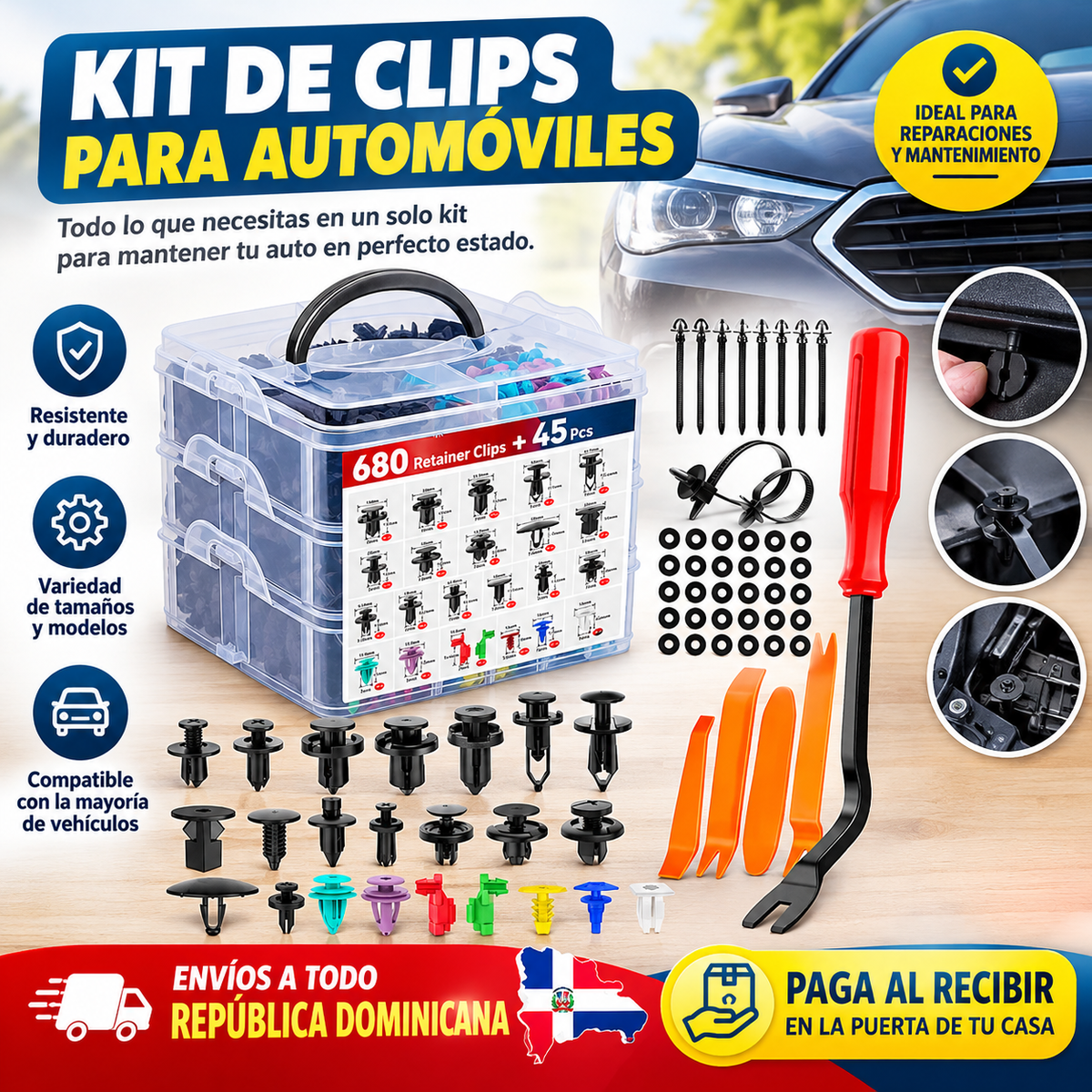 Set 645 Clips + 45 piezas para Reparación